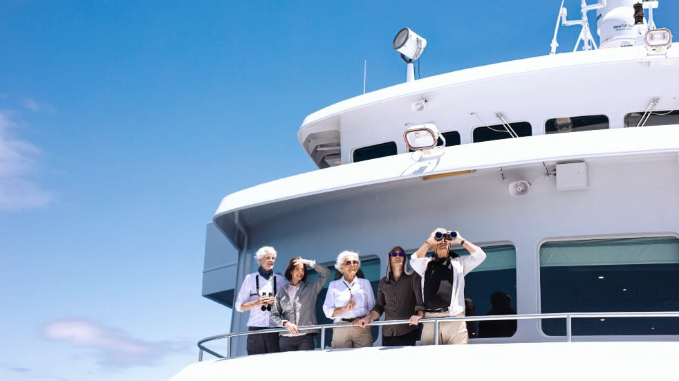 group on cruise ship deck